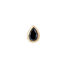 Load image into Gallery viewer, Mini Bezel Set Pear Gemstone Stud with Black Diamond