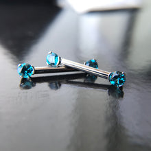Load image into Gallery viewer, Forward-Facing Prong Gem Barbell