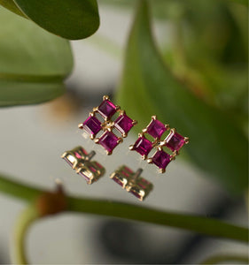 4 Ruby Square Threaded End
