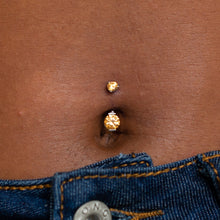 Load image into Gallery viewer, Titanium Navel Curve with 6mm Prong Gem