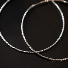 Load image into Gallery viewer, Silver Diamond Cut Hoops