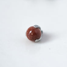 Load image into Gallery viewer, 3-Prong Natural Stone Ball Threaded End (14g/12g)