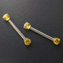 Load image into Gallery viewer, Forward-Facing Prong Gem Barbell