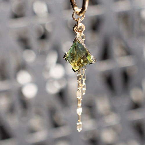 Geometric Cut Kenya Origin Sapphire Chain Charm 9.7mm x 7.7mm