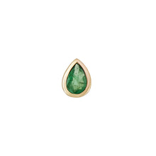 Load image into Gallery viewer, Mini Bezel Set Pear Gemstone Stud with Emerald