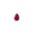 Mini Bezel Set Pear Gemstone Stud with Ruby