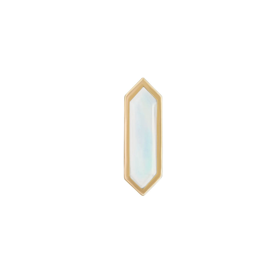 Mini Hexa Gemstone Stud with Moonstone