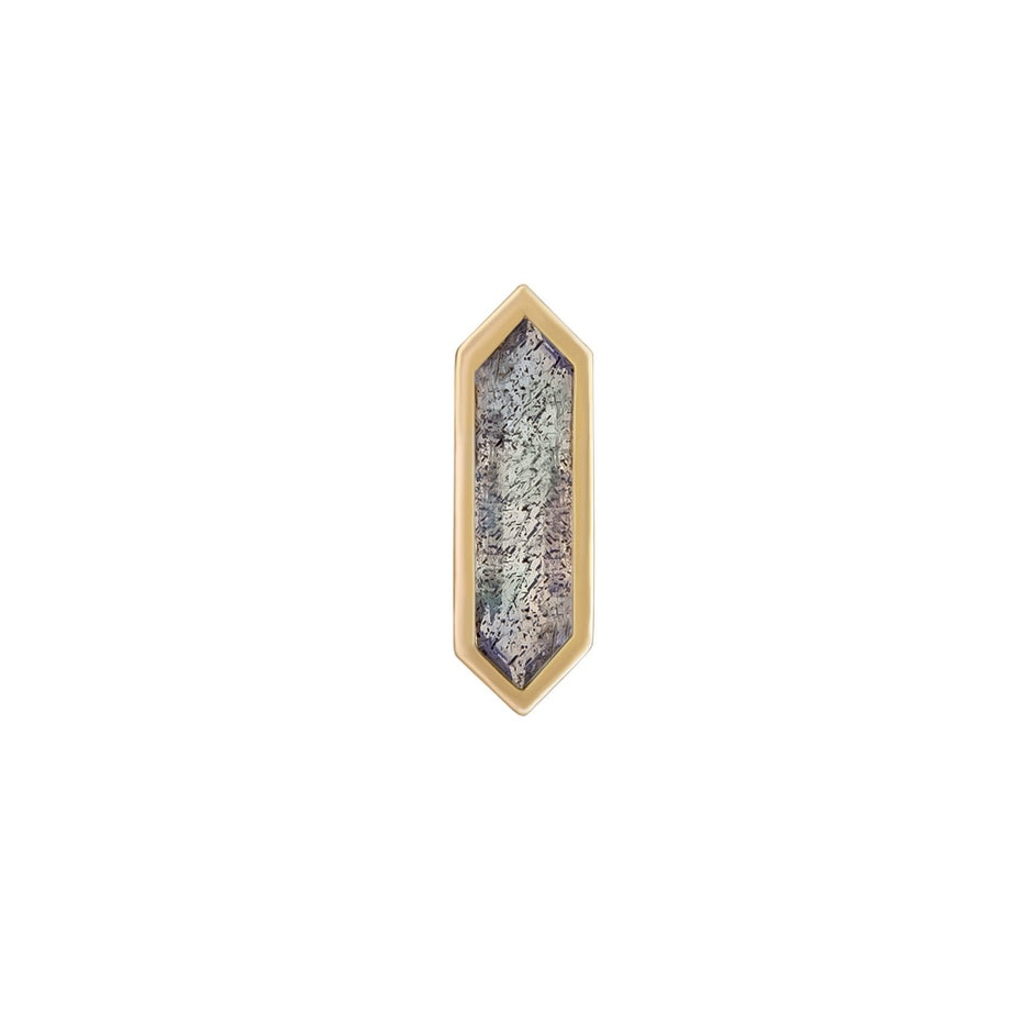 Mini Hexa Gemstone Stud with Labradorite