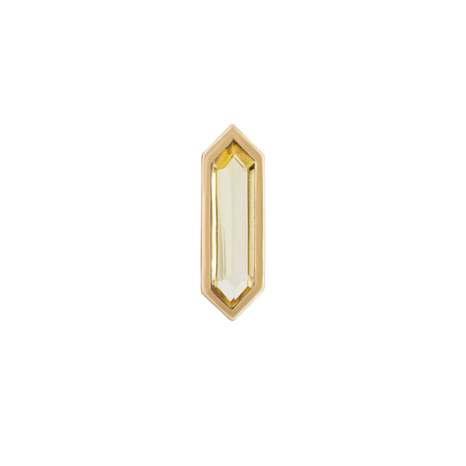 Mini Hexa Gemstone Stud with Citrine