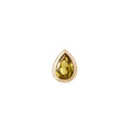 Mini Bezel Set Pear Gemstone Stud with Yellow Sapphire