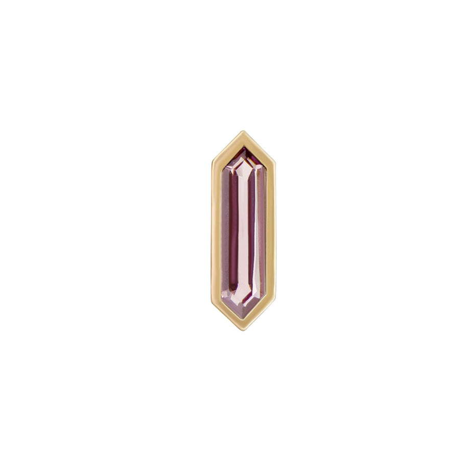 Mini Hexa Gemstone Stud with Pink Tourmaline