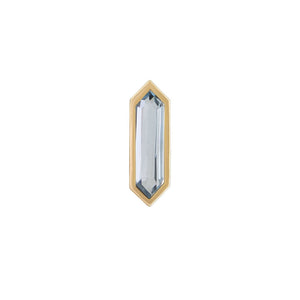 Mini Hexa Gemstone Stud with Aquamarine