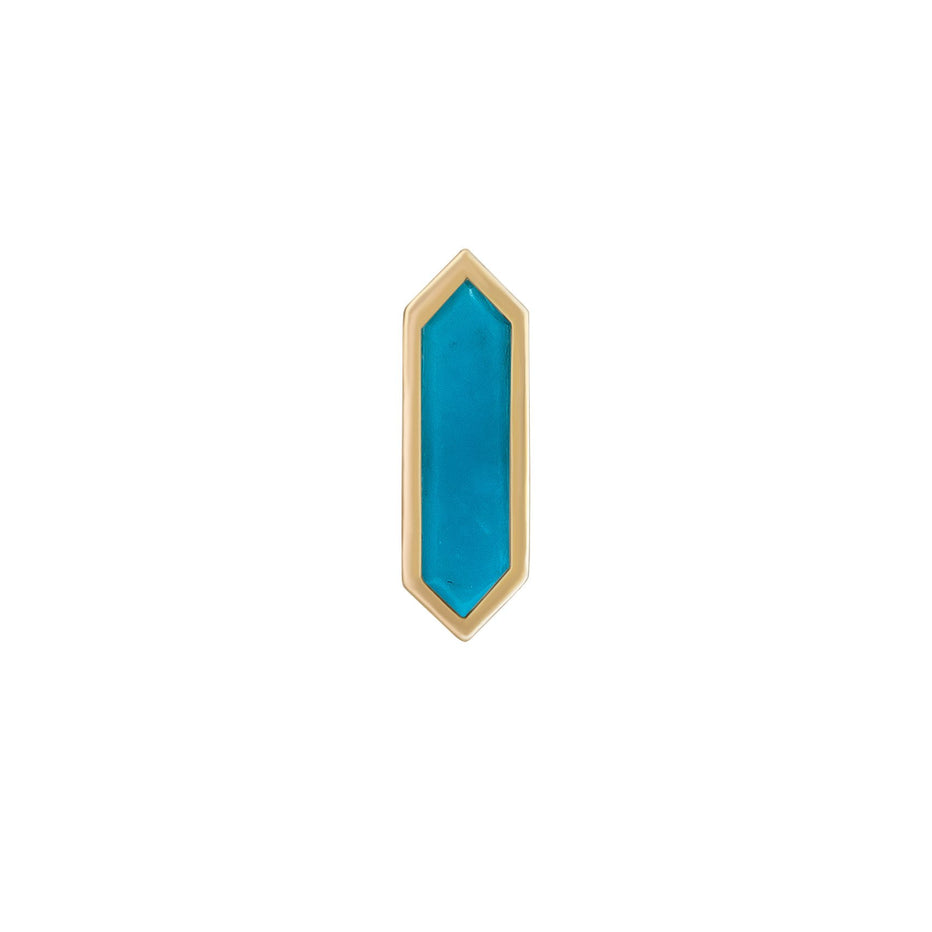 Mini Hexa Gemstone Stud with Turquoise