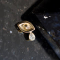 Evil Eye With Diamond Teardrop Threaded End