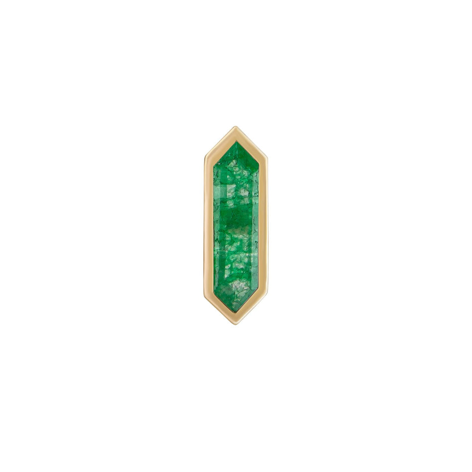 Mini Hexa Gemstone Stud with Emerald Quartz