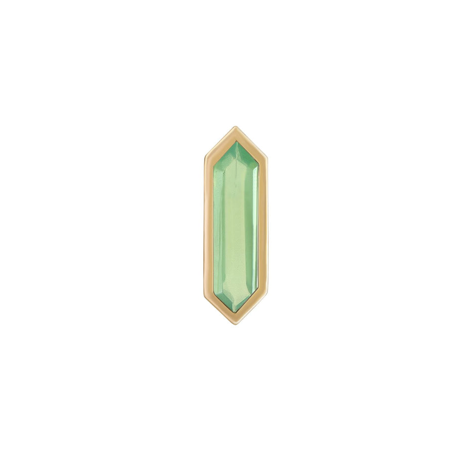 Mini Hexa Gemstone Stud with Chrysoprase