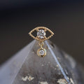 Milgrain Evil Eye With Diamond Drop Threaded End (Limited Edition)