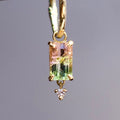 Watermelon Tourmaline with Diamond Drop Charm