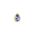 Mini Bezel Set Pear Gemstone Stud with Tanzanite
