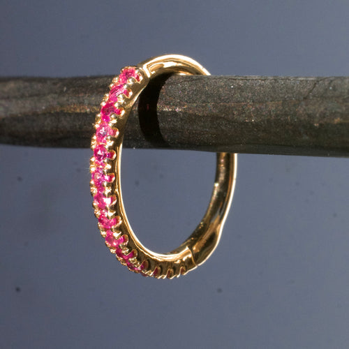 Seamless Pavé Clicker Hoop - Ruby