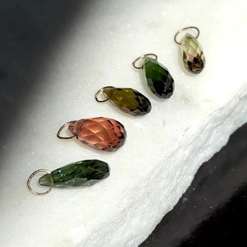 Tourmaline Briolette Charm
