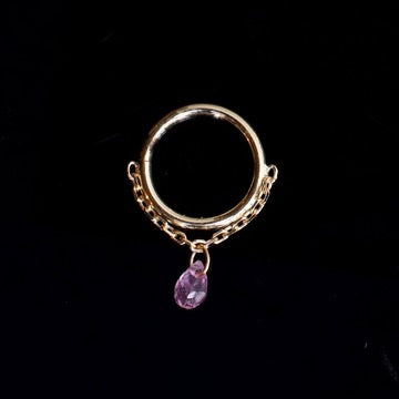 Eudora Seam Ring with Briolette Gemstone