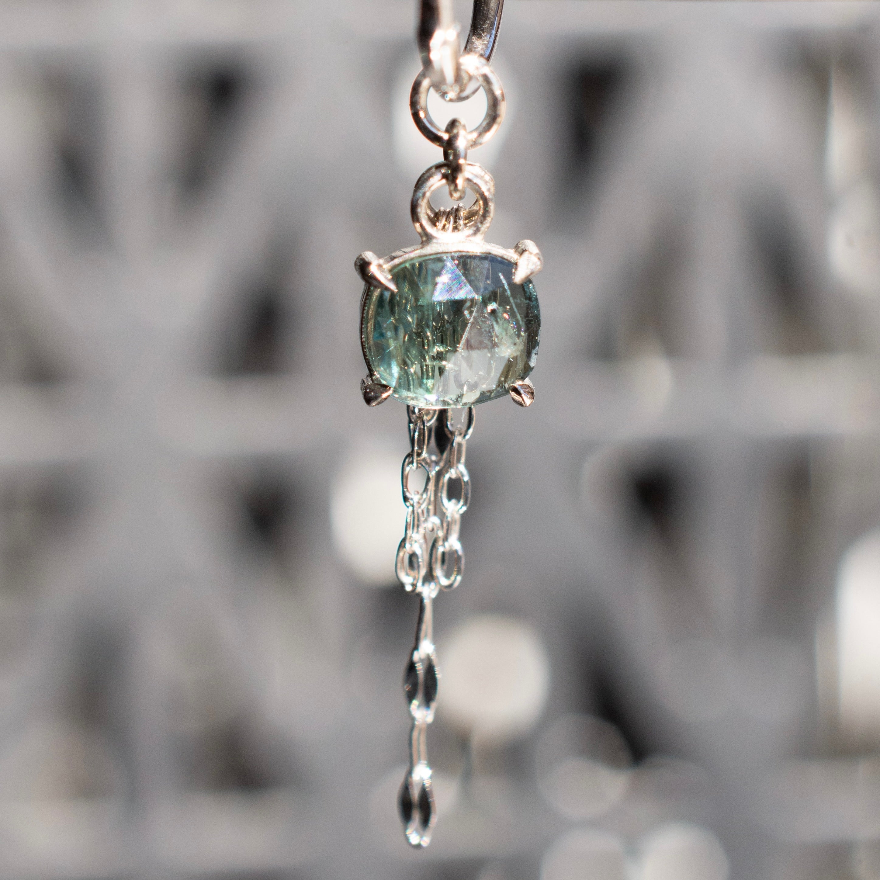 Rose Cut Madagascar Sapphire Chain Charm 5.2mm x 5.8mm