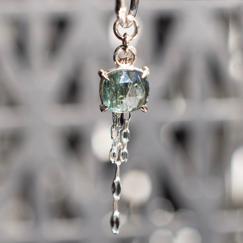 Rose Cut Madagascar Sapphire Chain Charm 5.2mm x 5.8mm