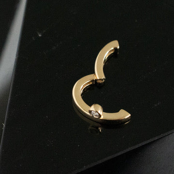 Gold Hinged Ear Cuff - Single Bezel Diamond