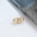 Double Pear Bezel Diamond Threaded End