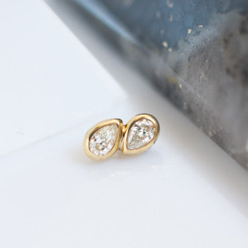 Double Pear Bezel Diamond Threaded End
