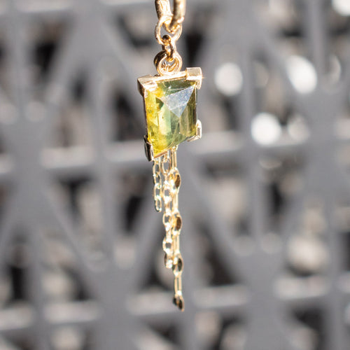 Geometric Cut Kenya Origin Sapphire Chain Charm 8.3mm x 6mm