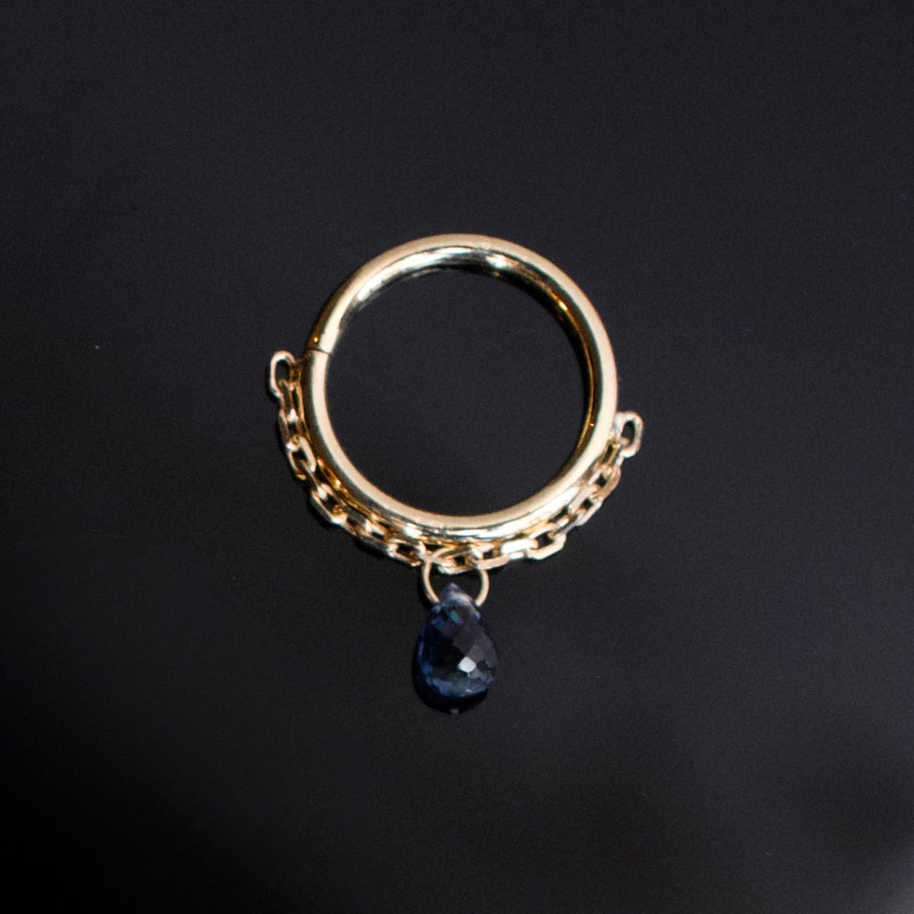 Eudora Seam Ring with Briolette Gemstone