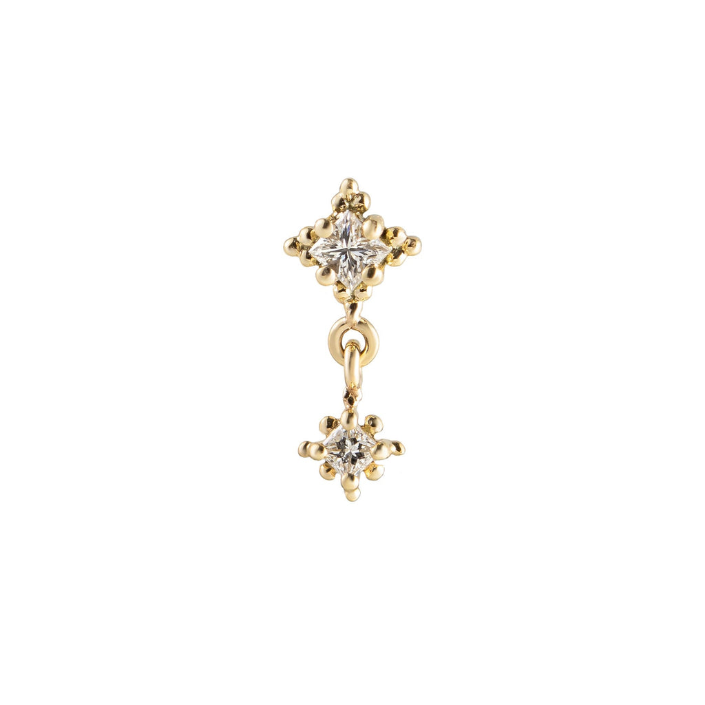Dala Droplet Earring 2 - Diamond Double Droplet