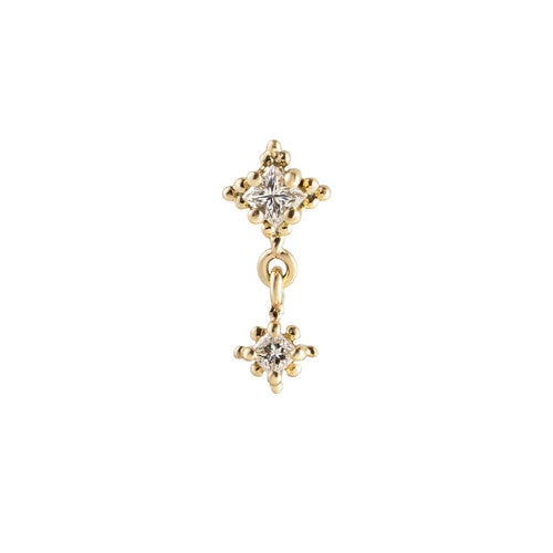 Dala Droplet Earring 2 - Diamond Double Droplet