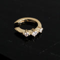 Gold Hinged Ear Cuff - 3 Diamond Prong