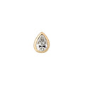 Mini Bezel Set Pear Gemstone Stud with White Diamond
