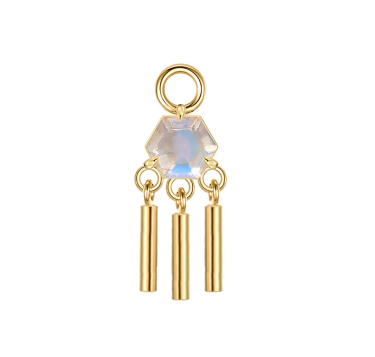 Hexagon Moonstone Wind Chime Charm