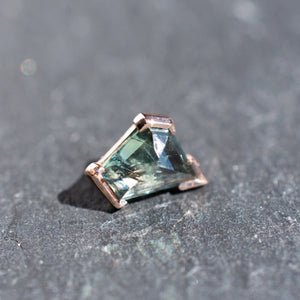Geometric Cut Madagascar Sapphire Rose Gold Threadless End