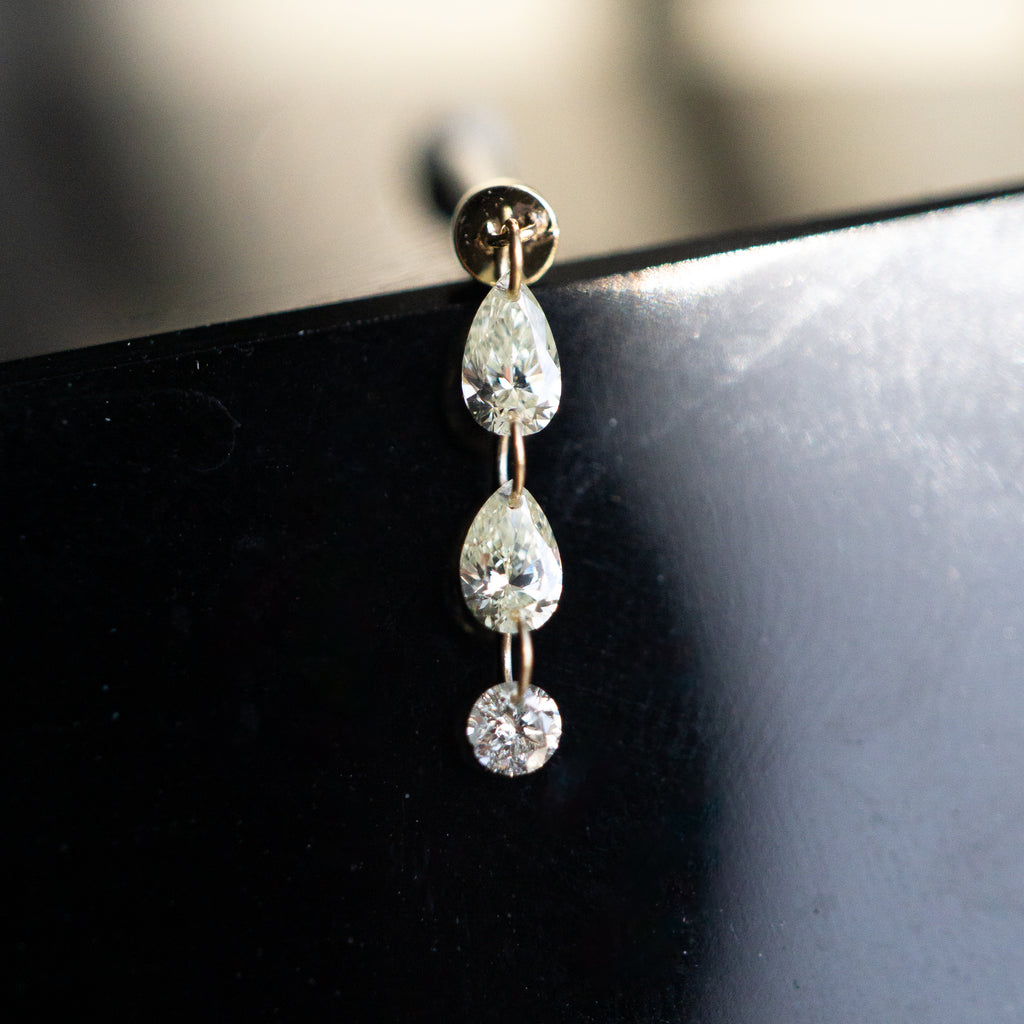 Sora Floating Diamond Threaded End - Pear + Round