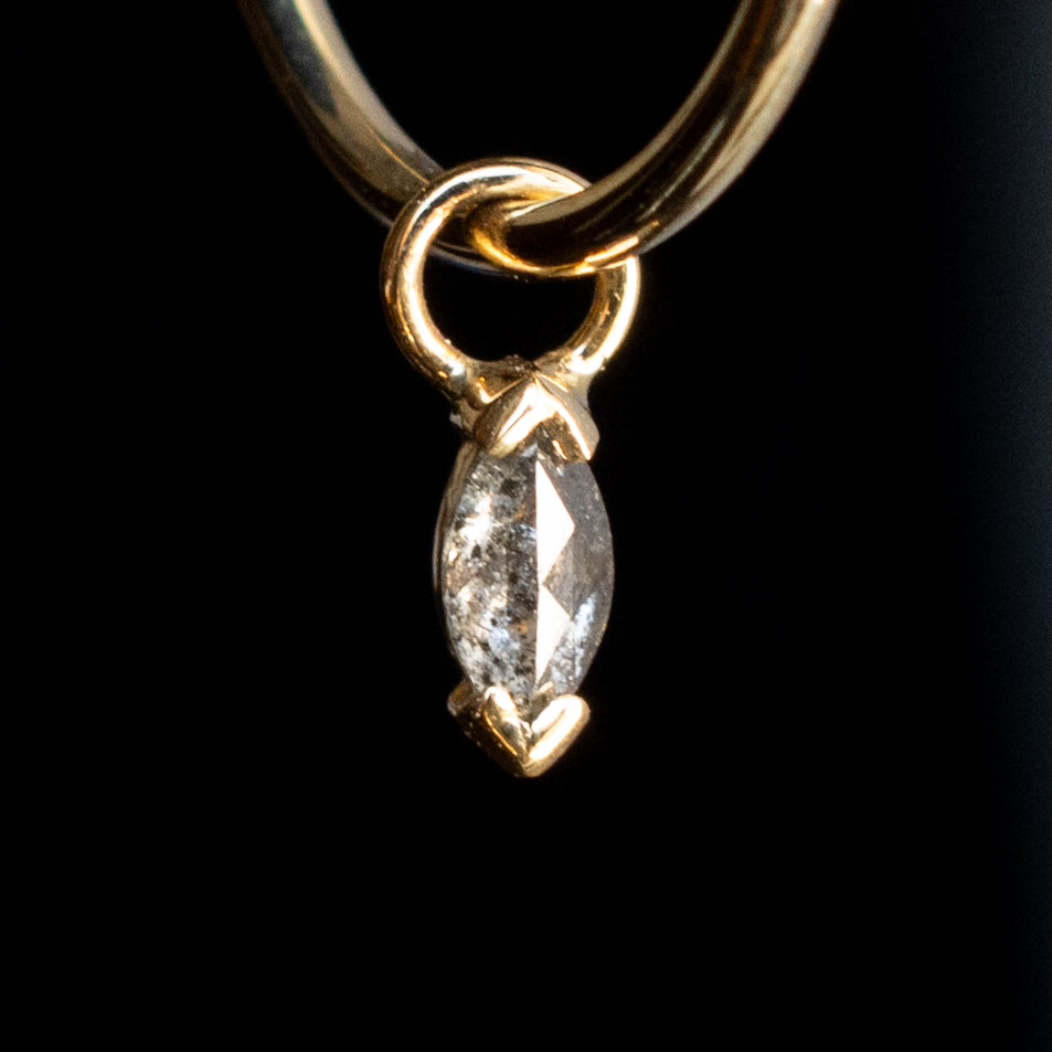Marquise Salt + Pepper Diamond Charm