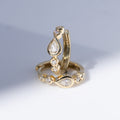 Pear + Round Bezel Diamond Hinged Ring