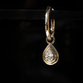 Diamond Pear Bezel Charm Hinged Ring