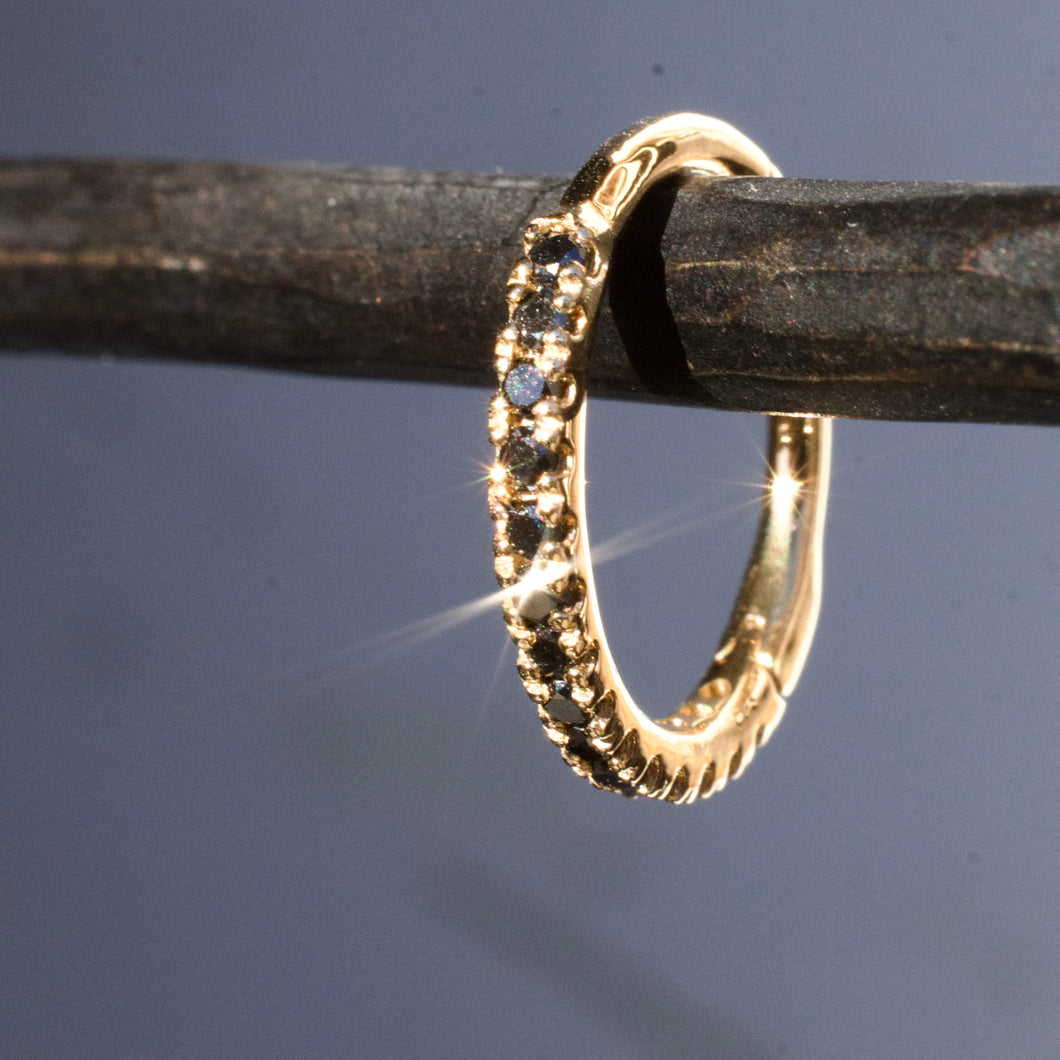 Seamless Pavé Clicker Hoop - Black Diamond