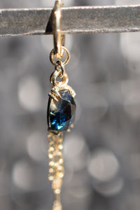 Rose Cut Madagascar Sapphire Chain Charm 6.9mm x 4.1mm