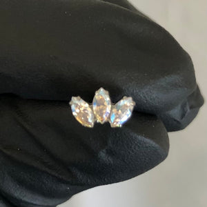 Marquise Fan Faceted Gem Threaded End
