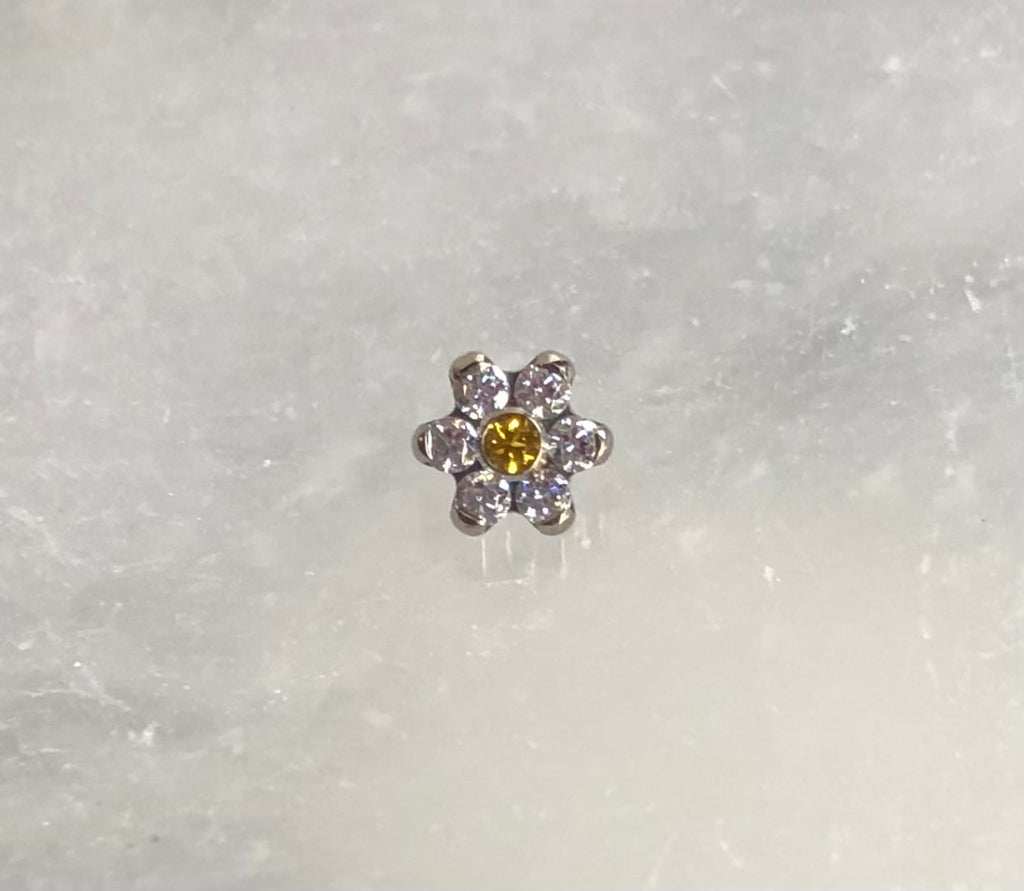 Medium Gem Flower Threaded End