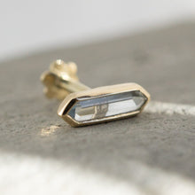 Load image into Gallery viewer, Mini Hexa Gemstone Stud with Aquamarine