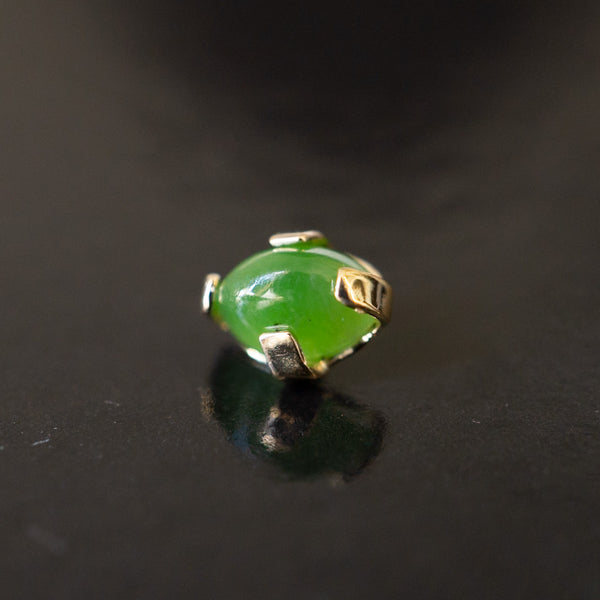 Jade Oval Prong Threaded End