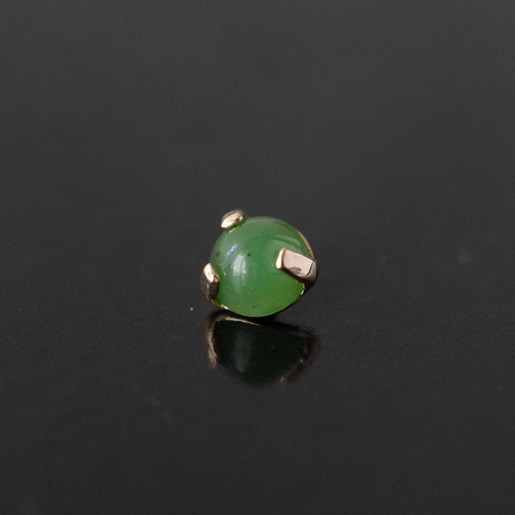 Jade Round Prong Threaded End